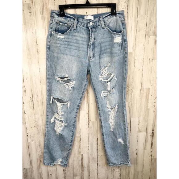 Petra153 STYLE# P214MXH-LI Distressed Ripped Jeans Button Fly Size 9/28 - Picture 2 of 16